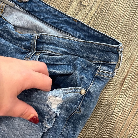 Torrid Mid Rise Slim Boot Cut Jeans Distressed Vintage Stretch Blue Size 24T - Picture 4 of 11